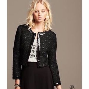 NWT Banana Republic Monogram Shine Cropped Jacket